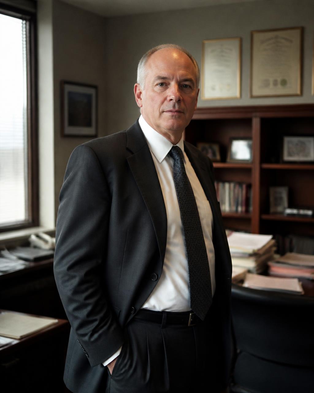 Joseph Hawthrone, founder of Hawthrone Legal, in his Chicago office